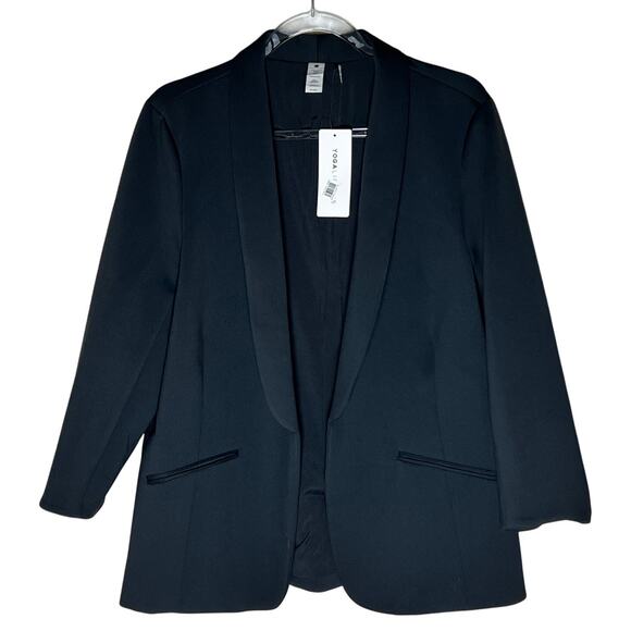 Yogalicious Formatic Open Front Scuba Bently Blazer Black Size XL - Picture 1 of 10